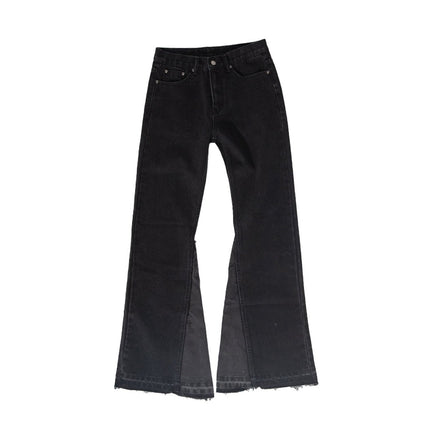 Two-Tone Flare Jeans