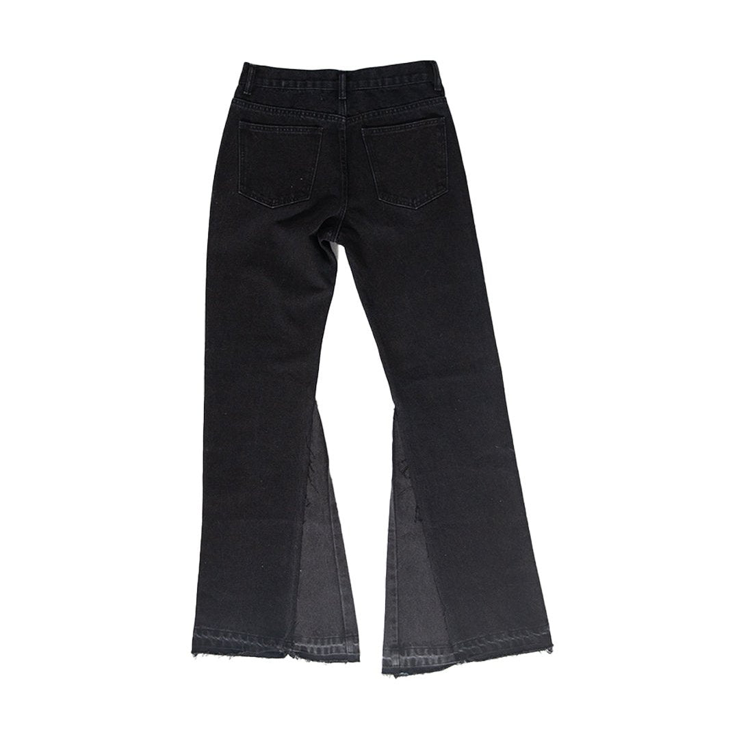 Two-Tone Flare Jeans